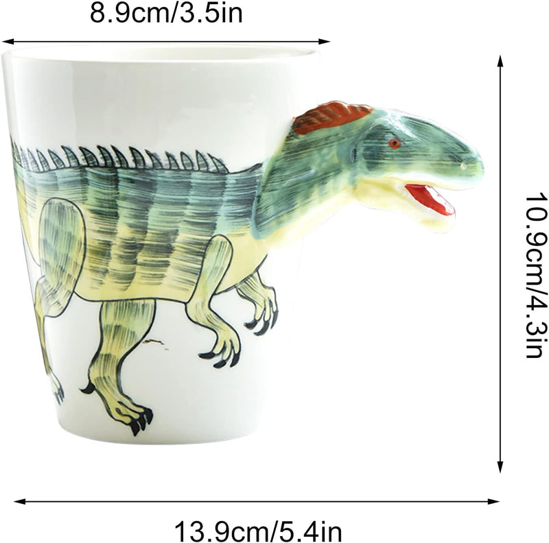 Caneca de cerâmica em formato de dinossauro em 3D